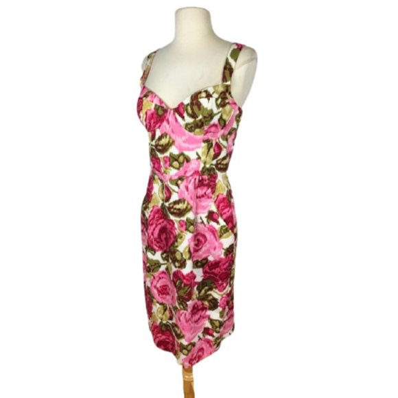 Lafayette 148 Floral Bustier Sheath Dress 4 - Picture 2 of 7